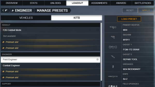 Battlelog Update Introduces Loadout Presets for BF4 Cheat Code Central